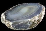 Las Choyas Coconut Geode Half with Banded Agate - Mexico #180570-2